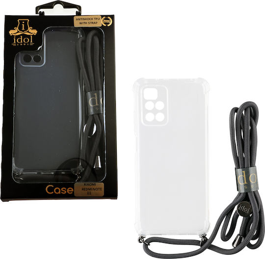 Idol 1991 Antishock Strap Camera Protection Back Cover Σιλικόνης με Λουράκι Διάφανο (Redmi Note 11 / 11S 4G)