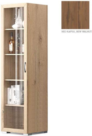 Ν30 De podea Vitrină de living cu Sticlă Brown / Walnut 45x45x180cm