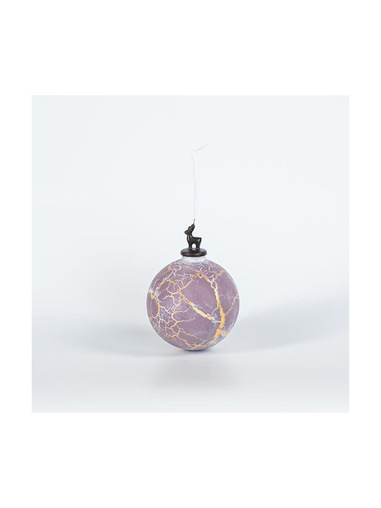 Hanging Ball Ornament Ornament Glass Pink 10cm with Tarando