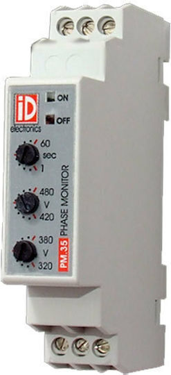 Cronos Electronics PM35 Τριφασικός Επιτηρητής Τάσης Ράγας