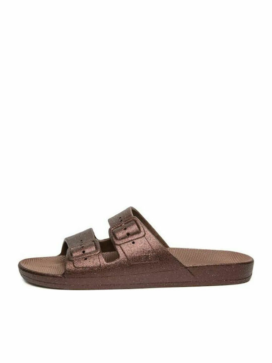 Freedom Moses Vanilla Glitter Flip Flops Καφέ
