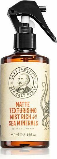 Captain Fawcett's Matte Texturizing Mist Rich Sea Minerals Anti-Frizz Hair Spray for Beach Waves 250ml
