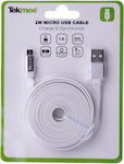 Tekmee Flach USB 2.0 auf Micro-USB-Kabel Weiß 2m (40448339) 1Stück