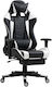 ArteLibre Sligo Scaun Gaming Din piele ecologică cu Brațe Reglabile și Suport pentru picioare Alb/negru
