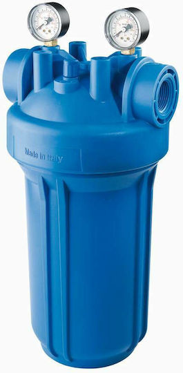 Atlas Filtri Under Sink / Central Supply Water Filter System DP Big M Μono with Manometer , 1'' Inlet/Outlet,
