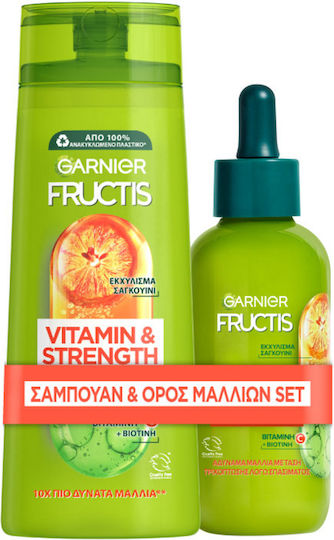 Garnier Fructis Vitamin & Strength Σετ Περιποίησης Μαλλιών Αναδόμησης & Θρέψης με Σαμπουάν & Serum 2τμχ