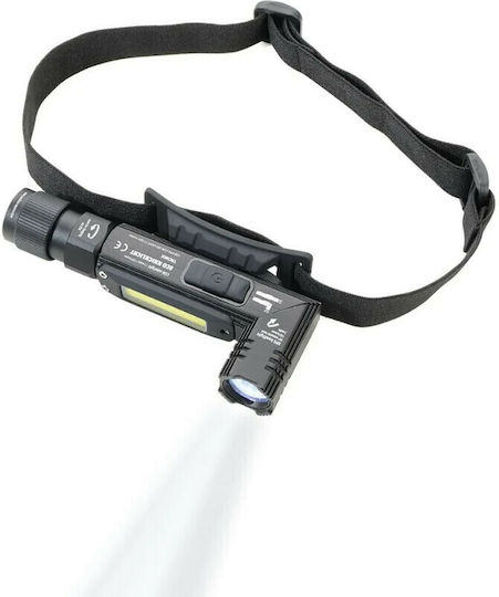 Troika Rechargeable Headlamp LED IPX4 with Maximum Brightness 120lm Eco Knicklicht Black