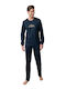 Vamp Men's Winter Cotton Pajamas Set Blue