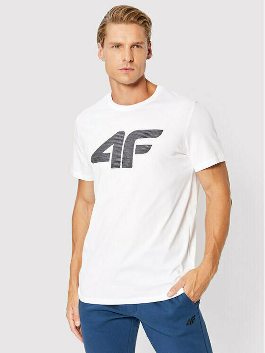 4F Herren T-Shirt Kurzarm Weiß