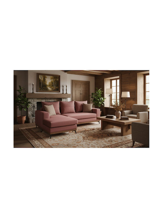 Portofino Colțar Canapea cu Unghi Reversibil Roz 240x165x92cm