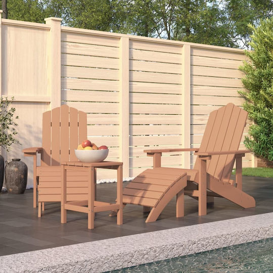 Living Room Set for Small Outdoor Spaces 3 Pieces Brown