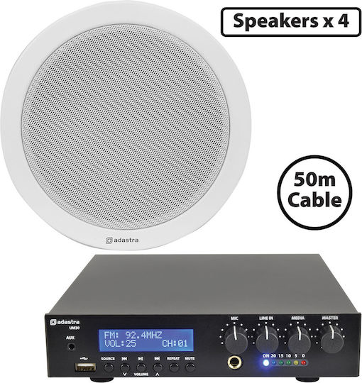 Adastra 4*EC56V+UM30 Σετ Ηχεία Εγκαταστάσεων 30W Λευκά 300.010UK
