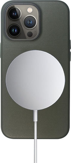 Vivid Leather MagSafe Задна корица Изкуствена кожа Olive Green (iPhone 13 Pro)