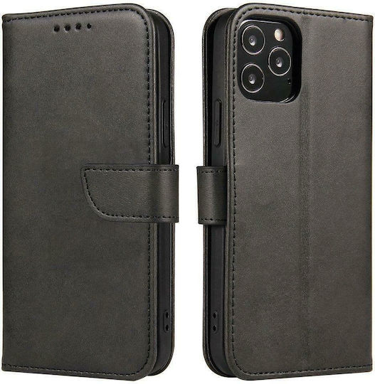 Hurtel Magnet Elegant Brieftasche Synthetisches Leder Schwarz (Realme 9 / 9 Pro+)