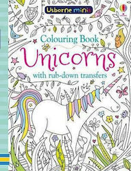 Usborne Carte de colorat Anti-Stress Colouring Book Unicorns with Rub Downs Kirsteen Robson