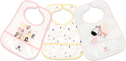 Kikka Boo Arty Waterproof Bib Plastic with Hoop & Loop Fastener & Pocket Multicolored 3pcs