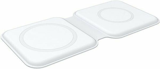 4Smarts Kabelloses Ladegerät (Qi Pad) mit USB-C Anschluss 15W Weißs (Ultimag Duofold)