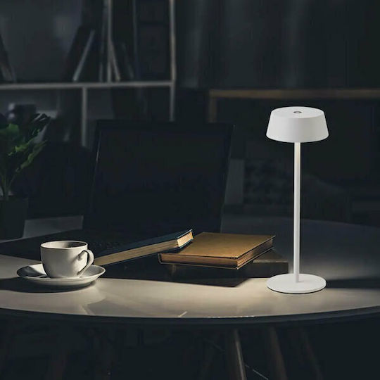 V-TAC Metall Tischlampe LED mit Weiß Schirm und Basis