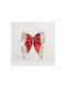 Hängender Bogen Ornament Stoff Burgundisch mit Glitzer 20x20cm