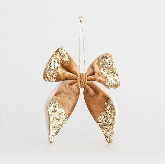 Fioongos Stoffartiger Gold Weihnachtsbaumschmuck 15x15cm