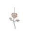 Hanging Ornament Flower Acrylic Gold 12.1x8.8cm