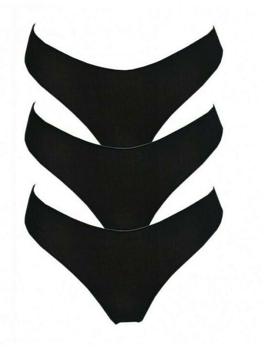 Damen Brasilien 3Pack Nahtlos Schwarz