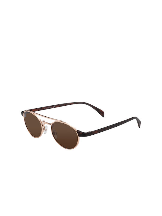 Genova Sunglasses with Gold Frame and Brown Len...