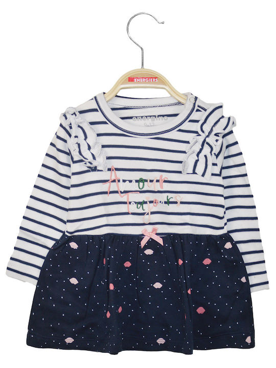 Energiers Kids Dress Striped Long Sleeve Blue