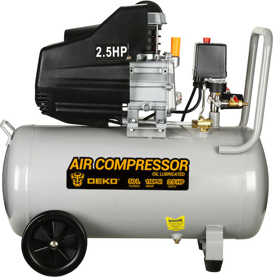 Deko Einphasig Luftkompressor 96dB mit Leistung 2.5hp und Lufttank 50Es DKAC50S1