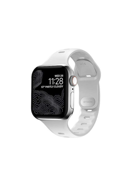 Nomad Slim Sport Armband Silikon mit Pin Weiß (Apple Watch 42/44/45mm) NM01147985