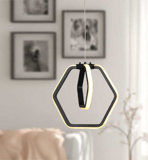 Megapap Holt Κρεμαστό Φωτιστικό Μαύρο LED 22.5x16εκ.