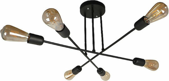 Megapap Uriela Deckenleuchte 64cm Schwarz mit Fassung E27