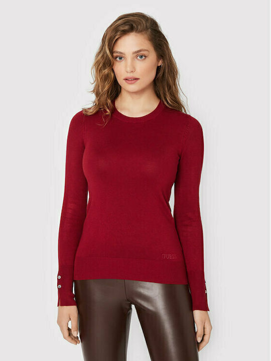 Guess Women's Long Sleeve Pullover Burgundy