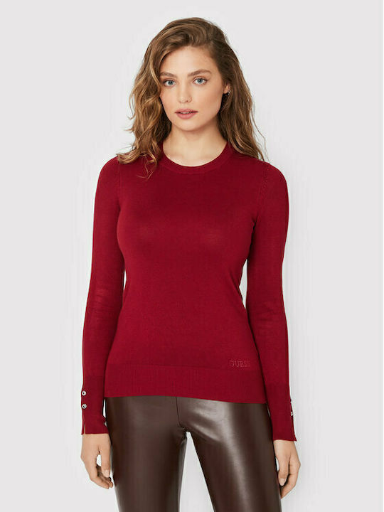 Guess Women's Long Sleeve Sweater Burgundy