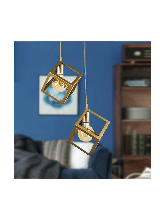Megapap Thora Pendant Light Gold Grid with Sock...