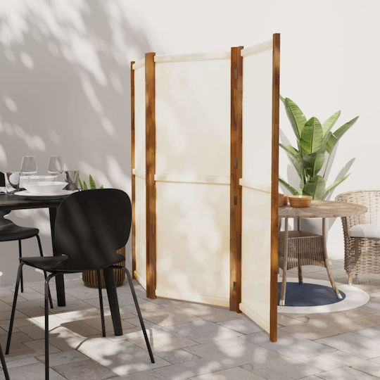 vidaXL Decorativ Paravan Tesatura cu 3 Panouri White Cream 210x180cm