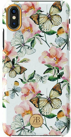 Kingxbar Luxury Blossom with Swarovski Crystals Silicone Back Cover White (iPhone X / Xs)