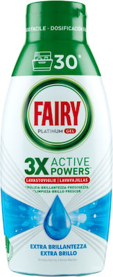 Fairy Platinum Dishwasher Gel Detergent Ocean 600ml