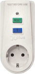 Single Socket with Surge Protection White