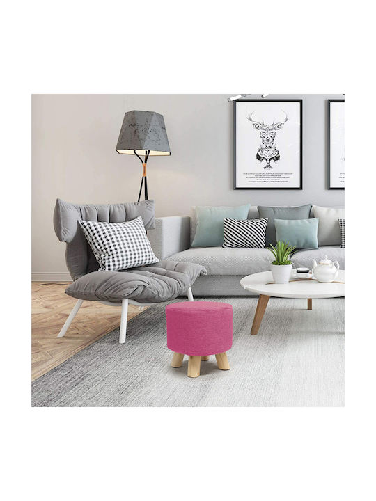 Hocker Für das Wohnzimmer Gepolstert mit Stoff 2802 Rosa 28x28x28cm