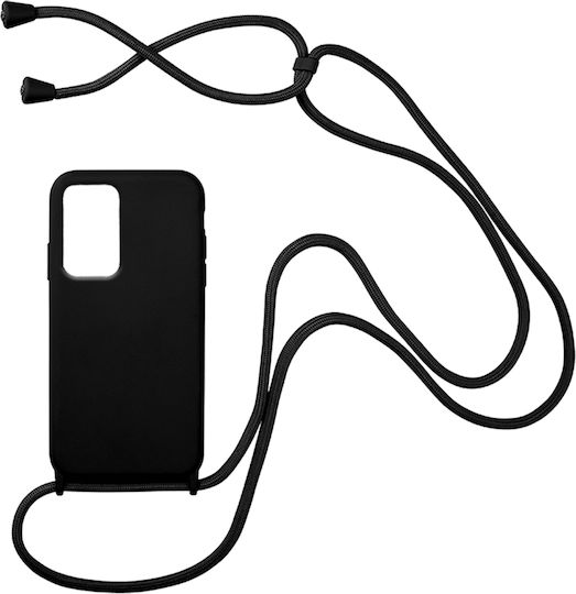 Sonique Carryhang Umschlag Rückseite Silikon 0.5mm mit Band Schwarz (Galaxy A33 5G)