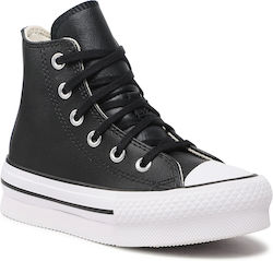 Converse Ctas Eva Lift Kids High Sneakers for Girls with Laces Black / Natural Ivory / White