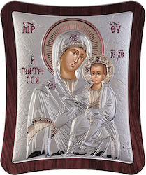 Slevori Saint Icon Virgin Mary Holding the Infant Silver 15.8x18.9cm