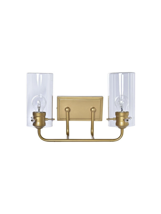 DKD Home Decor Classic Wall Lamp with Socket E27 Gold Width 41cm