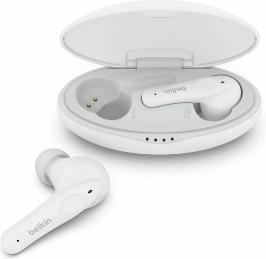 Belkin Soundform Nano In-ear Bluetooth Handsfree Ακουστικά με Αντοχή στον Ιδρώτα και Θήκη Φόρτισης Λευκά