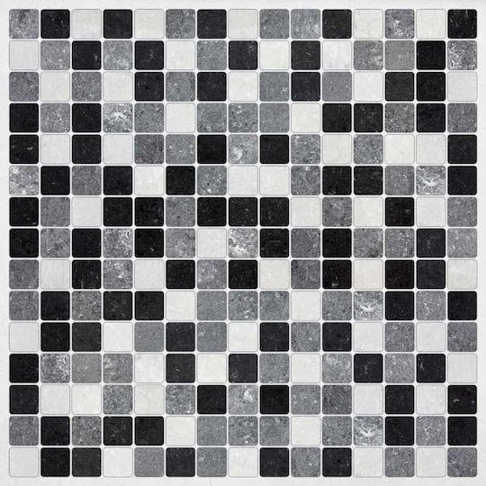Διακοσμητικό Αυτοκόλλητο Πλακάκια Black & White Κουζίνας / Μπάνιου 3 Τμχ. 3τμχ 30x30εκ. Ango