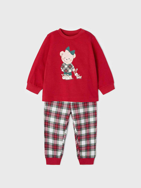 Mayoral Kids' Pajamas Winter Cotton Red Ecofriends