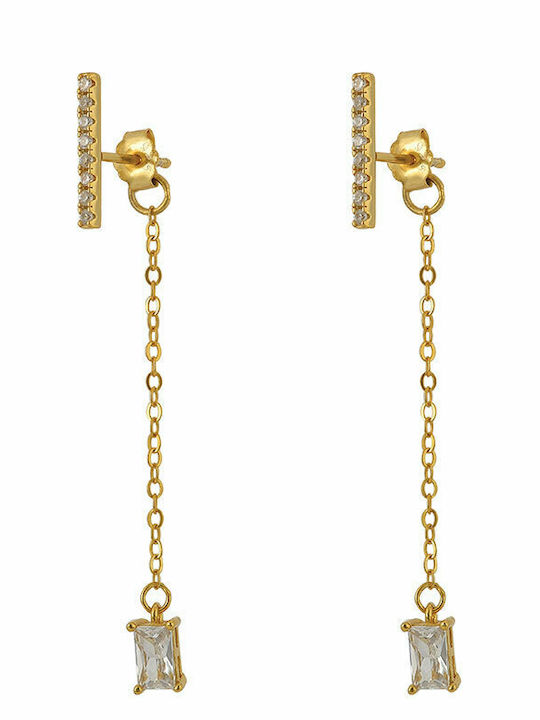Sava Jewellery Cercei din Argint Placat cu aur cu Pietre
