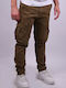 Stoff Cargohose khaki Khaki