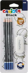 Carioca Pencil HB Set with Eraser Black 4pcs C